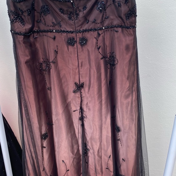 Vintage 90s Whimsygoth Plum & Black Ombré Beaded Prom Dress Size 16 - Picture 8 of 9